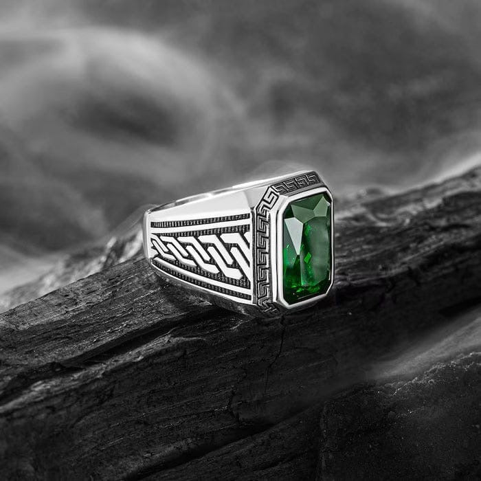 New italian Ring Green stone model for men and boys
