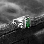 New italian Ring Green stone model for men and boys