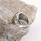 New Italian Ring big black stone stainless steel for boys and men