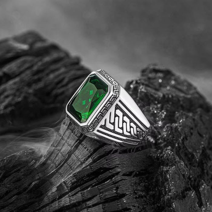 New italian Ring Green stone model for men and boys