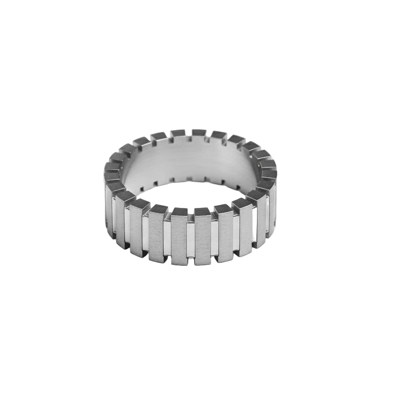 Modern Gear-Cut Ring - Men's Fashion Ring