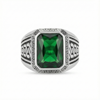 New italian Ring Green stone model for men and boys