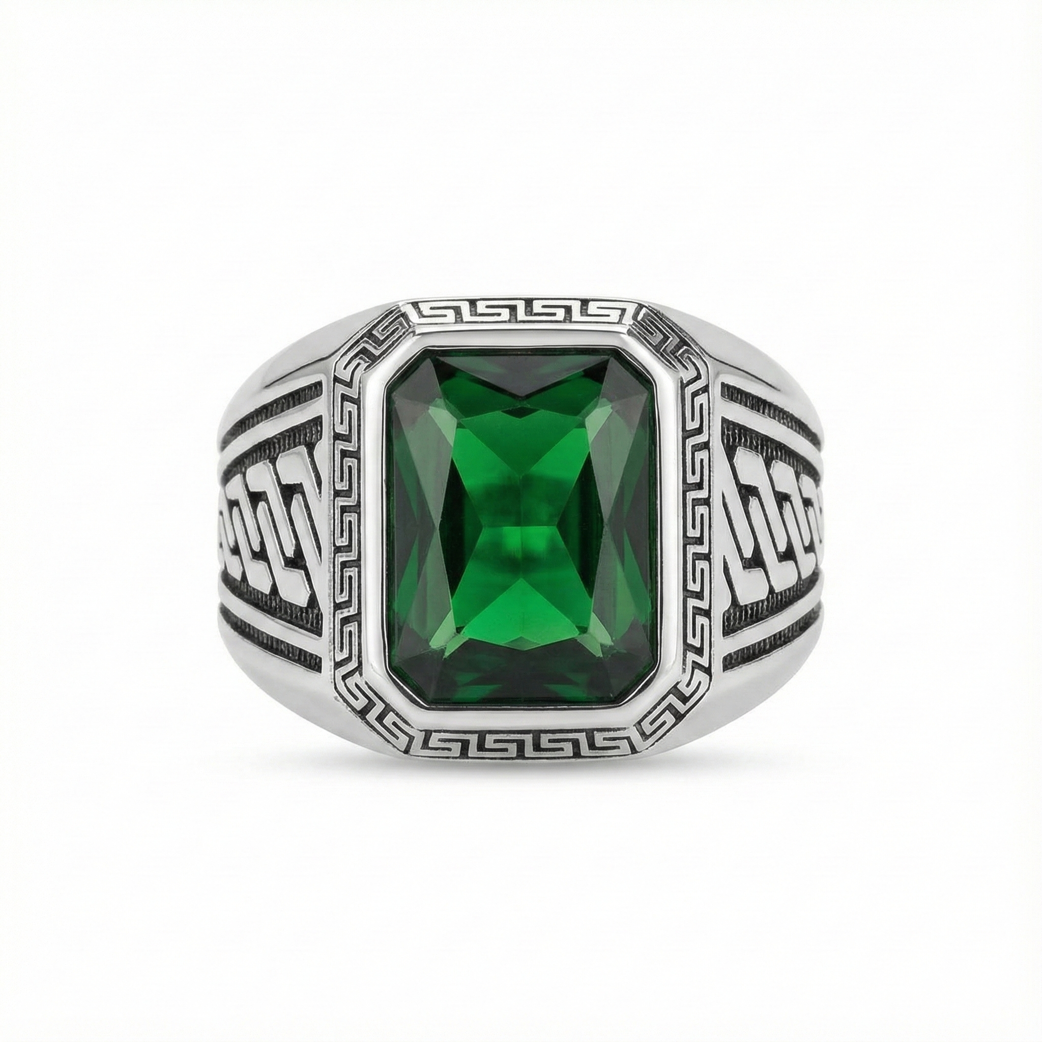 New italian Ring Green stone model for men and boys
